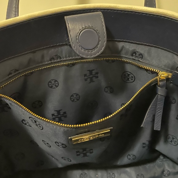 Tory Burch Duet Woven Tote Green, White and Blue. NWOT. - Picture 6 of 9